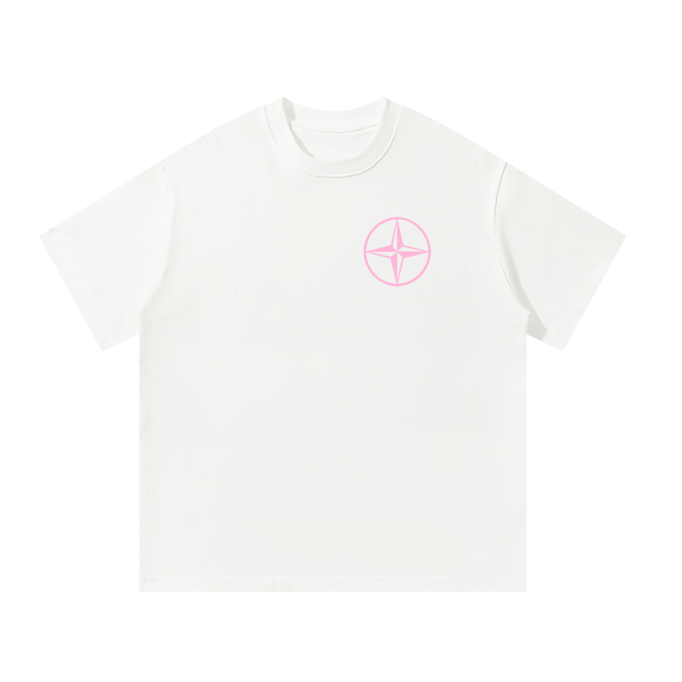 Oversized white and pink tee